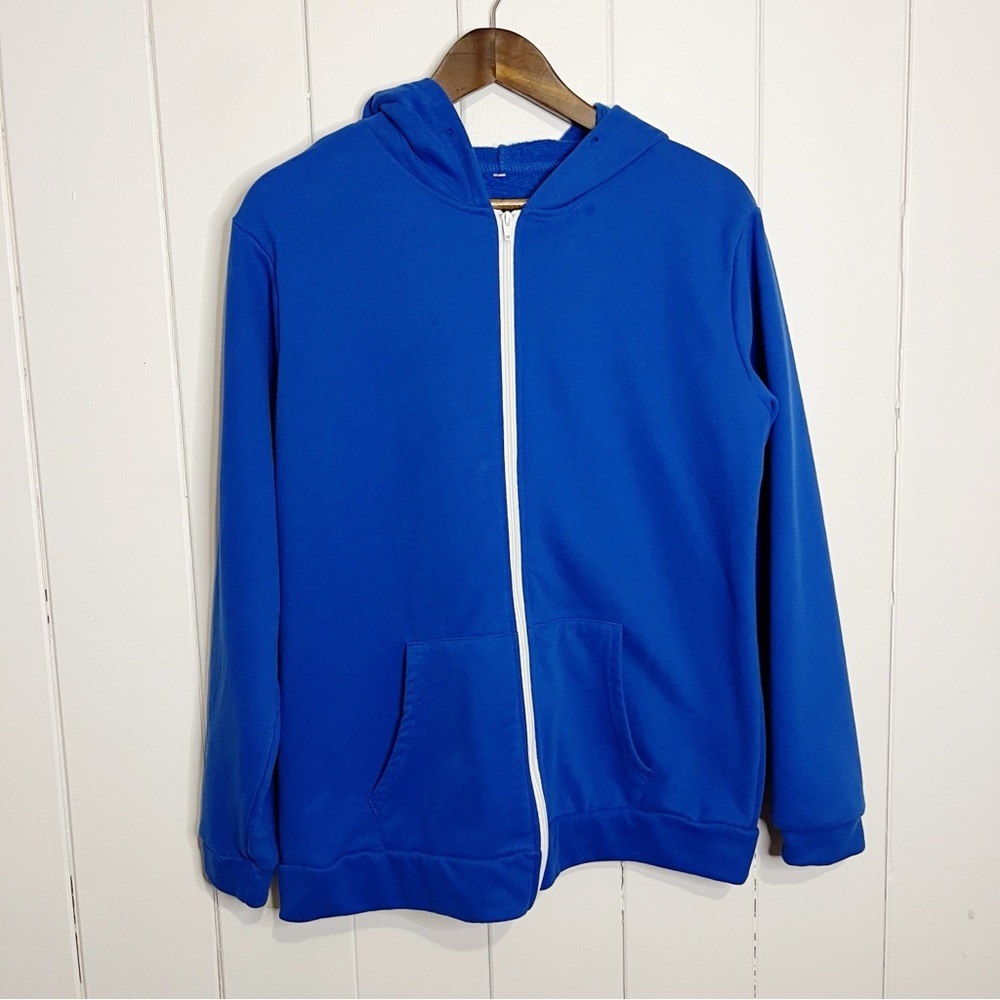 Blue Zip Up Hoodie. Size Large.